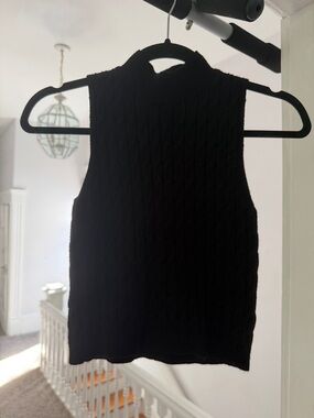 Blue Rain Black Sleeveless Knit Tank Top